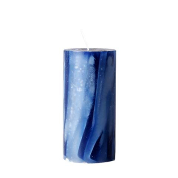 mørkeblå marmor bloklys 13 cm