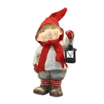 Julebarn med filthue og lanterne - Dreng- 40 cm