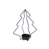 Juletræ fyrfadstage sort - H 15 cm
