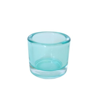 Fyrfadsglas - Must - Ø 6,5 cm x H 6 cm - Lys blå