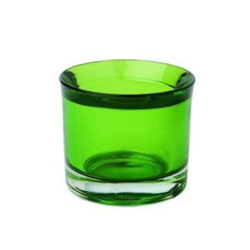 Fyrfadsglas - Ø 6,5 cm x H 6 cm - Grøn