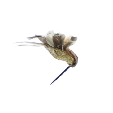 Fugl kolibri til ophæng - L 8 cm - Brun