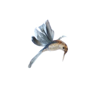 Fugl kolibri til ophæng - L 8 cm - Blålig