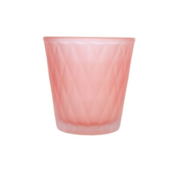 Fyrfadsglas mørk rosa harlequin - H 7,5 x Ø 7 cm