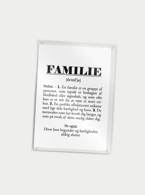 Kort med kuvert - Definition af Familie - A7