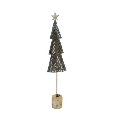 Juletræ flad - Antik messing - H 33 cm