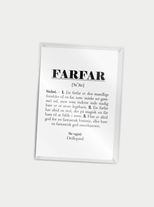 Kort med kuvert - Definition af Farfar - A7