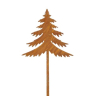 Juletræ på spyd - Rust m glimmer - H 27 cm