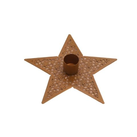 Billede af lysestage stjerne - Messing - Ø 14 cm hos Mystone