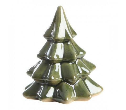 Juletræ porcelæn - H 10 cm - Grøn