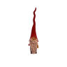 Nisse med lang nissehue - H 21 cm - Rød og grå m sæk