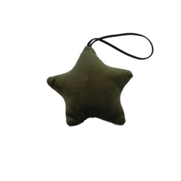 Stjerne i velour - Ø 9 cm - Grøn