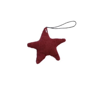 Stjerne i fløjl - Ø 9 cm - Rød