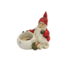 Julemand fyrfadsstage - H 8,5 cm - Hvid