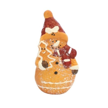 Julepynt kagefigur - Ler - H 14 cm - Snemand