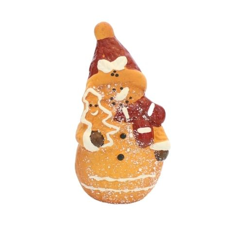 Julepynt kagefigur - Ler - H 14 cm - Bamse