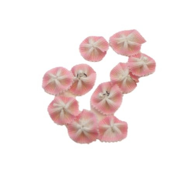 Mini ribbon roser Ø 1,5 cm - 10 stk. -Lyserød