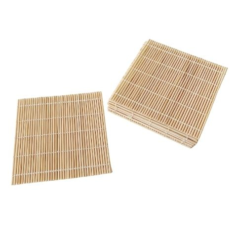 6: Glasbrik i bambus / coaster - 12 stk