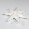 Flad stjerne lysestage - Hvid - 15 cm bred