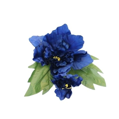 #2 - Lyskrans/servietring - Blå blomster - 1 stk - L 18 cm