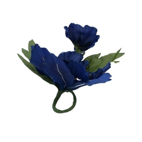Lyskrans til stearinlys - Blå blomster 1 stk. - L 18 cm