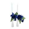 Lyskrans til stearinlys - Blå blomster 1 stk. - L 18 cm