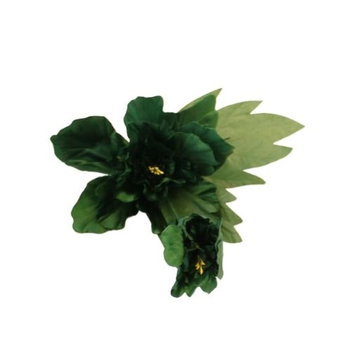 11: Lyskrans/servietring - Grønne blomster - 1 stk - L 18 cm