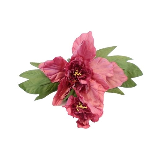 9: Lyskrans/servietring - Rosa blomster - 1 stk - L 18 cm