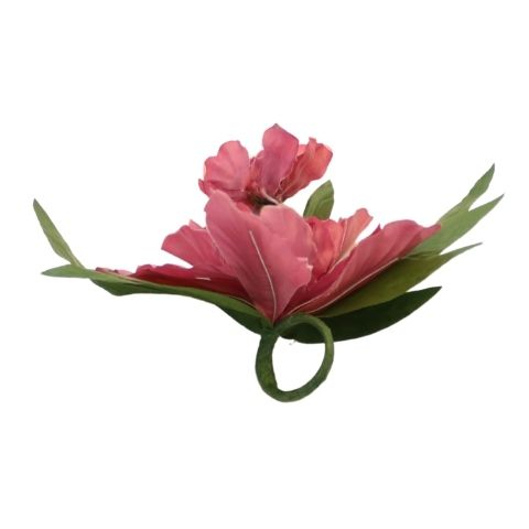 Lyskrans til stearinlys - Rosa blomster 1 stk. - L 18 cm