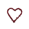 Hjerte krans bær - Ø 10 cm - Rød
