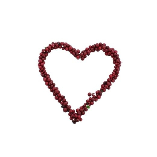 Hjerte krans bær - Ø 10  cm - Mørkerød