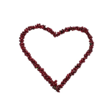 Hjerte krans bær - Ø 15 cm - Mørkerød