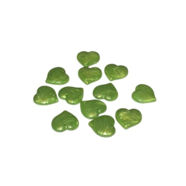 Hjerter akryl – Lime grøn 2,5 cm - 12 stk