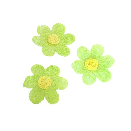 Blomster stof tråde - Grønne - 3 stk Ø 7 cm