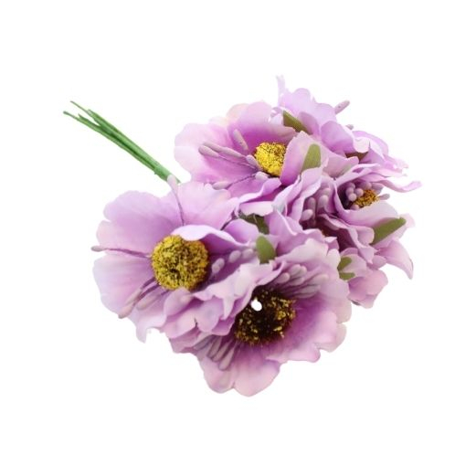 Billede af Blomster Buket Ø 4,5 x L 6 cm - 6 blomster - Syren