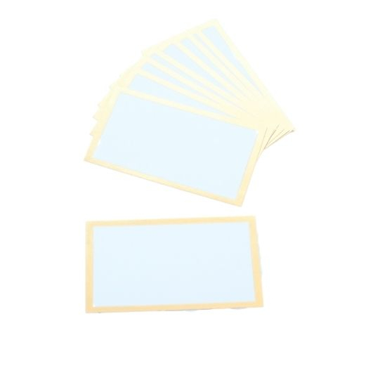 Bordkort - Hvid med guld kant - 9,5 x 5,5 cm - 10 stk