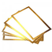 Bordkort - Hvid med guld kant - 9,5 x 5,5 cm - 10 stk
