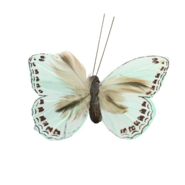 Sommerfugl på klemme - B 8 x H 6 cm - Mint A