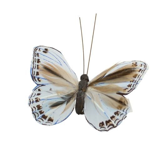 Sommerfugl på klemme - B 8 x H 6 cm - Blå