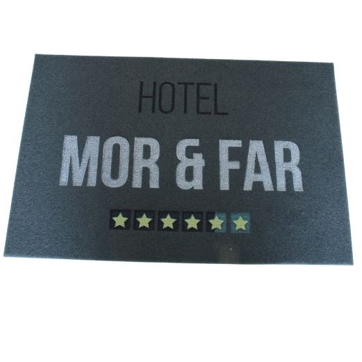 Køb Dørmåtte - Hotel Mor og Far - Grå - x 40 cm . Kr.