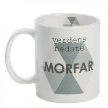 Krus Verdens bedste Morfar - Keramik - H 9,5 x Ø 8 cm
