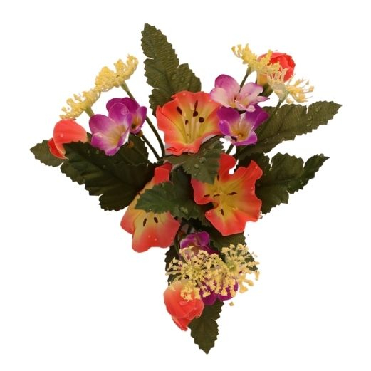 Lysmanchet til stearinlys - Petunia - laksefarvet - Ø 12 cm