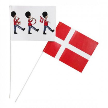 Vifte flag Dannebrog og Garder - 6 stk - H 40 cm