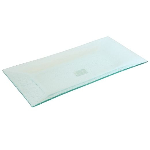 Glasfad aflang - Sart grøn glas - L 36 x B 18 cm