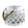 Lanterne 14 cm - Hvid metal Harlequin mønster