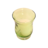 Lysestage i glas med lys - H 8 cm - Lys limegrøn