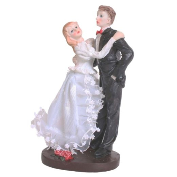 Kagefigur Bryllup - med hånden i lommen - 18 cm