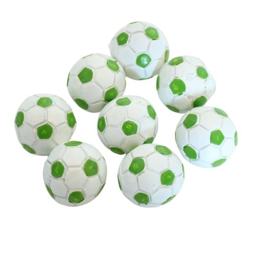 Fodbold - Lime og hvid Ø 3 cm - 8 stk