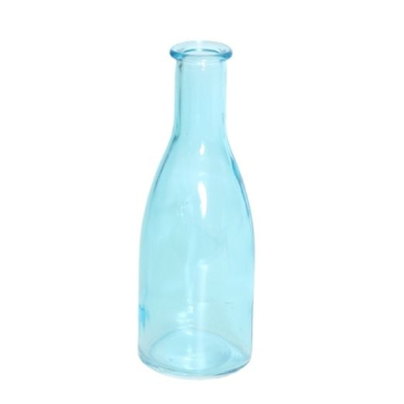 Glasflaske - 18,5 cm - Lyseblå