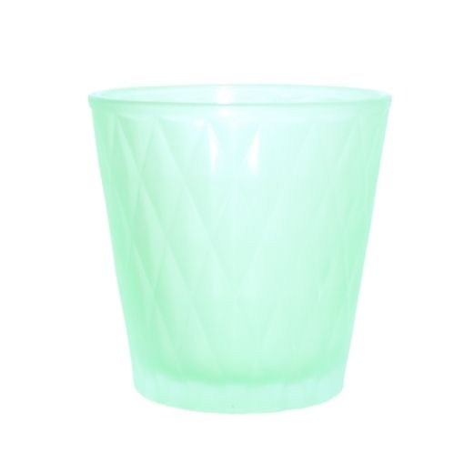 Fyrfadsglas sart lys grøn harlequin - H 7,5 x Ø 7 cm